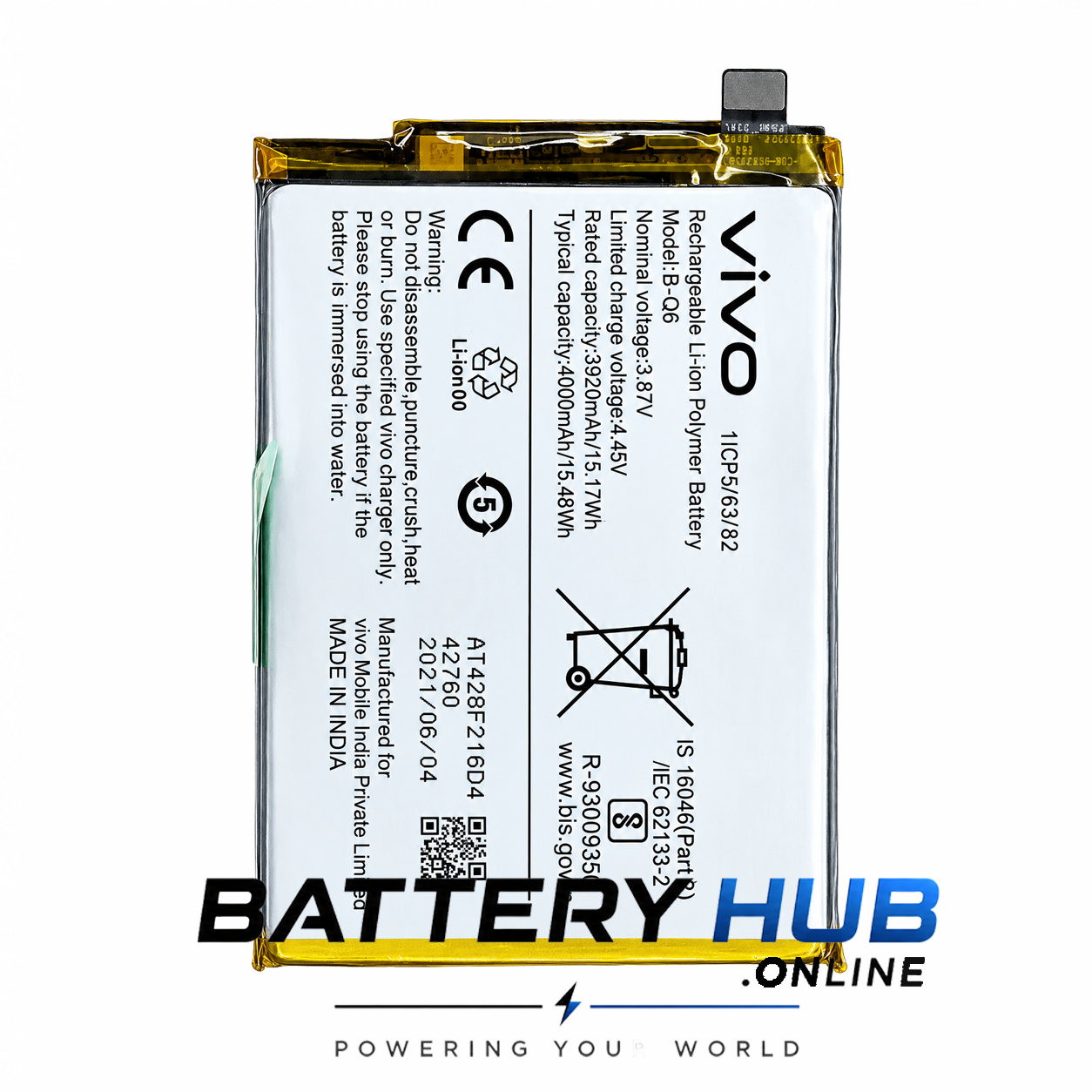 Vivo V21e 5G Battery B-Q6 4000mAh Original Brand New