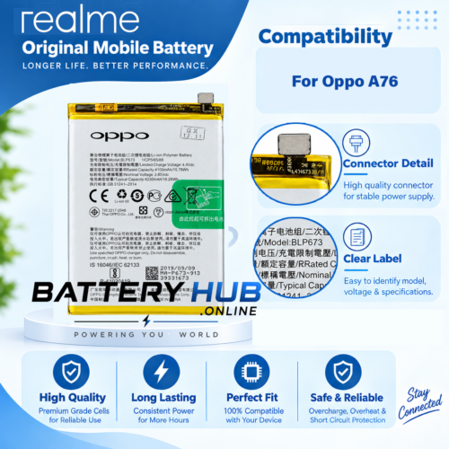 Original Oppo A31 (CPH2015, CPH2073, CPH2081, CPH2029, CPH2031) Battery BLP673 – 4230mAh