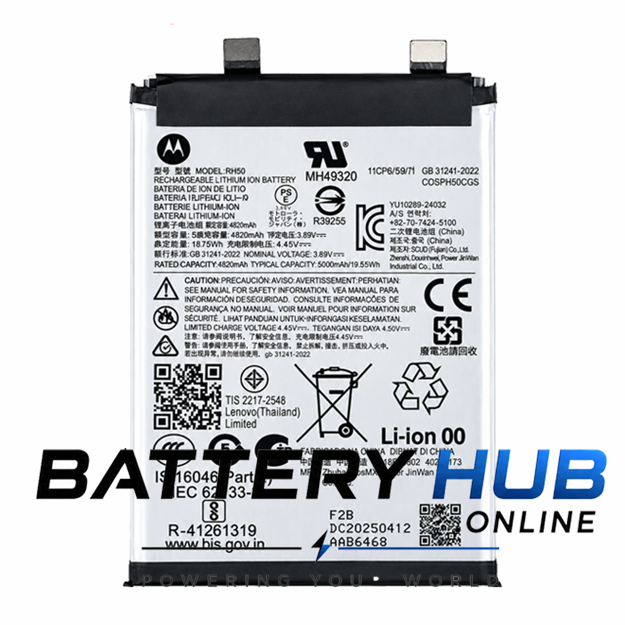 100% Original Motorola Edge 60 Stylus 5G Battery RH50 5000mAh