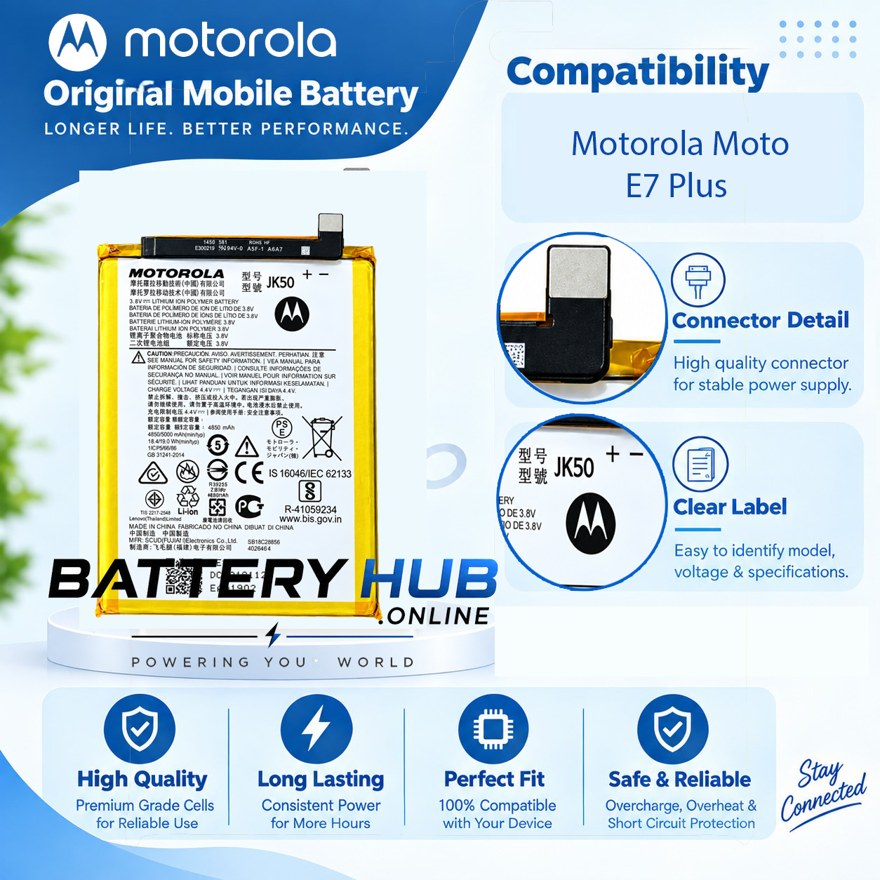 Motorola Moto E7 Plus Battery JK50 – 5000mAh copy 3
