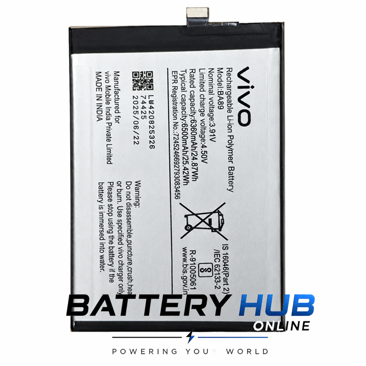 Vivo T4x 5G Battery 6500mAh