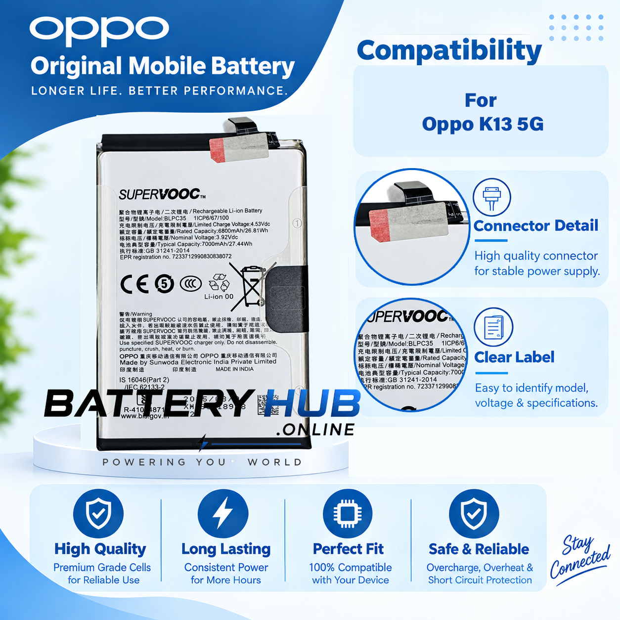 Oppo K13 5G Battery BLPC35 7000mAh